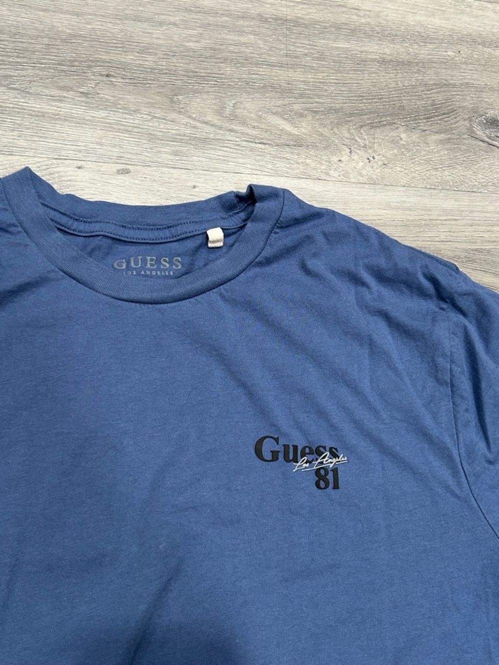 GUESS Blue Short Sleeve Logo Tee
